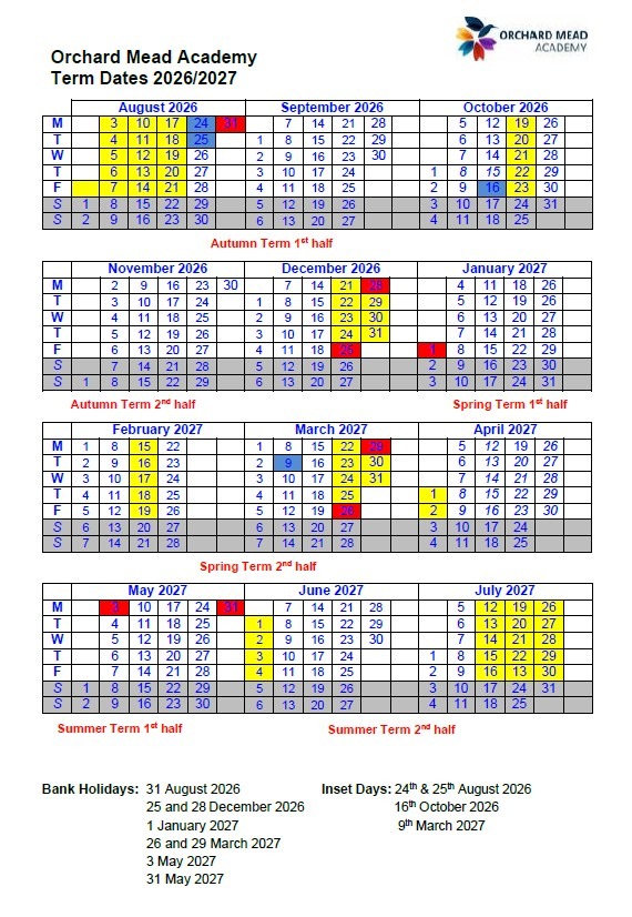 term dates website